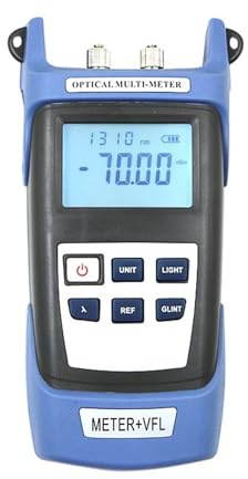 Tester per cavi in ​​fibra ottica, Misuratore Di Potenza Palmare In Fibra Ottica -70~+10dBm 5/10MW VFL Localizzatore Visivo Guasti In Fibra Multimetro Misuratore Di Potenza Elevata stabilità(Blue 5Mw)