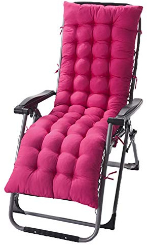 Garden Lounge Cushion, Outdoor Deckchair Pad, Thick Anti-Slip Pillow for Sun Lounger, Garden Recliner, Rose, 155x48x8cm - Comfortable Support for Relaxation