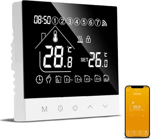 CHSGD Tuya WiFi - Termostato da parete programmabile per riscaldamento a pavimento, termostato digitale, 230 V, per Alexa, Google Home