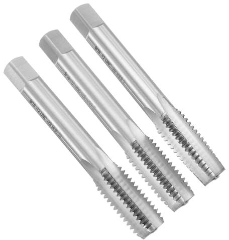 QUARKZMAN 3pcs Jeu De Tarauds À Main Kit D'outils De Taraudage À Main | Tarauds Filetés 9/16-12 UNC Conique/Intermédiaire/Fin, En Acier Rapide