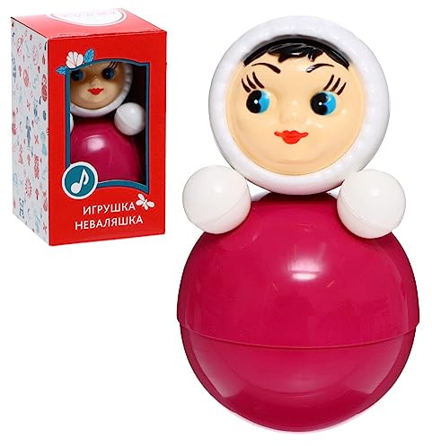 AEVVV Classic Handmade Roly-Poly Doll – Red Collectible Wobble Toy 11 cm – Traditional Russian Tumbler Figure with Soft Chime – Gift Box Edition