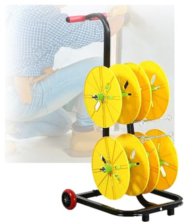 Generisch Robuster Kabeltrommelständer, mobiler Kabelabroller mit Rollen, ideal für Baustellen und Heiminstallationen (49 x 42 x 90 cm) – für effiziente Organisation und Verwaltung mehrerer Kabel