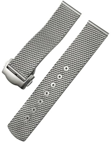 TLCBAZCF 316L Edelstahl geflochtenes Armband 19 mm 20 mm kompatibel mit Omega 007 Seamaster AT150 Speedmaster 300 Uhrenarmband-Werkzeug(20mm)