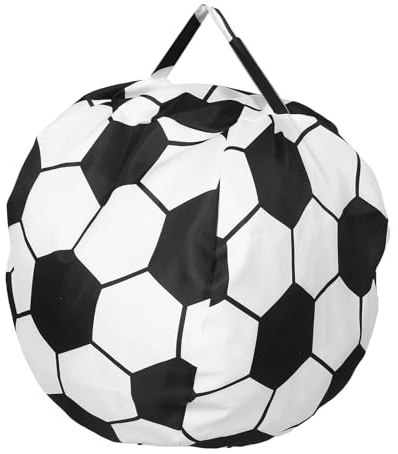 Lurrose Aufbewahrungssack für Kuscheltiere (ohne Füllung), 61 cm (24 Zoll) Fußball-sitzsack mit Reißverschluss, Ideal für Kinderzimmer, Babyzimmer Und Als Organizer für Plüschtiere Und Puppen.