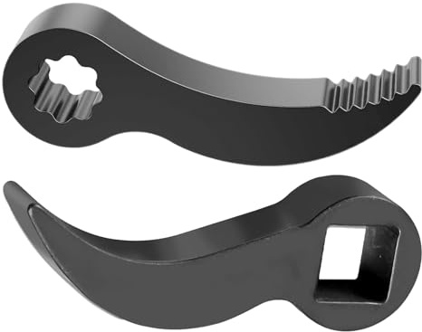 2 Pcs Black 1/2-Inch Adjustable Pry Bar Wrench Adapter Heads | Compact Crowbar Tools For Automotive Work And Machine Repairs