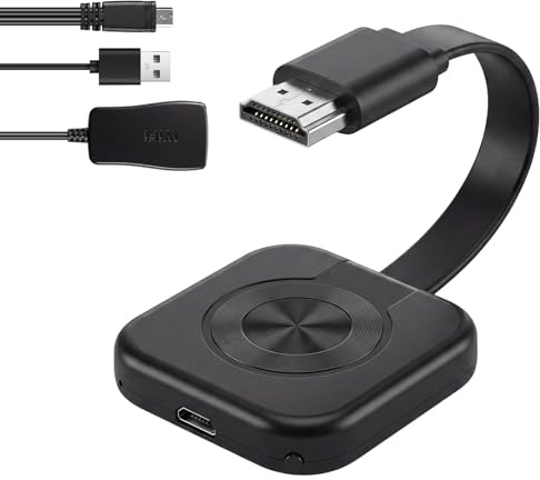 Adaptador Inalámbrico HDMI Dongle WiFi 1080P Receptor de Pantalla Miracast Transmisor de Video para TV Proyector Monitor Compatible con Android iOS Windows Mac DLNA Airplay