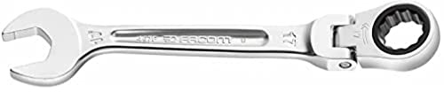 Facom Clé Mixte à Cliquet articulées métrique, Argent, 14 mm