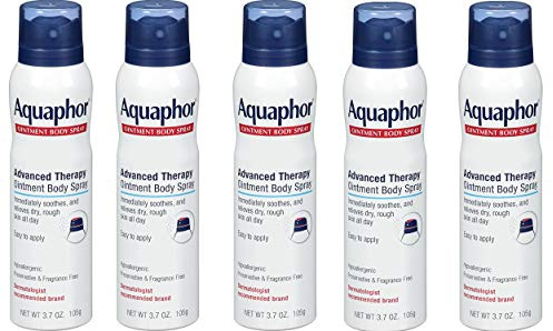 Aquaphor Ointment Body Spray - Moisturizes and Heals Dry, Rough Skin - 3.7 oz. Spray Can, 5 Pack