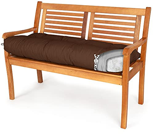 Spatium Bankauflage abnehmbar Bezug wasserdicht gesteppt Bankkissen Bankpolster Polsterauflage Auflage für Gartenbank 30 Größen zur Auswahl 7 Farben(130 x 50 x 10cm Braun)