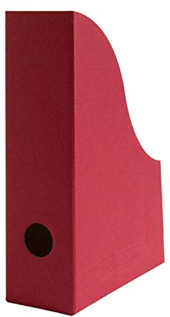 10 x PresentFill® Kleine Stehsammler Bordeaux Zeitschriftensammler Stehordner für DIN A5 Format aus 100% Recycling Karton - Made in Germany für Schreibtisch, Archiv und Aufbewahrung