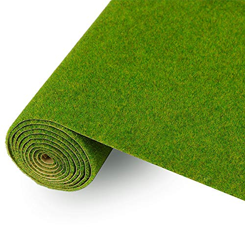 Evemodel CP138 Artificial Model Grass Mat Trains Grass Green 40 x 100cm or 15.7x 39for Decoration Kids Craft Scenery Model DIY