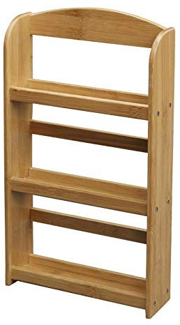 EliteKoopers 3-Tier Wooden Spice Rack Herbs Jars Holder Stand For Kitchen Storage Organizer