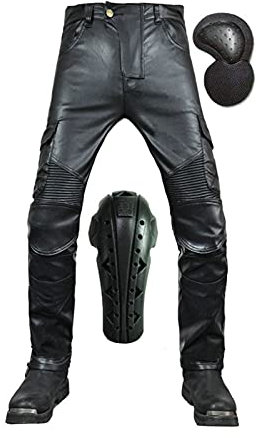 YXYECEIPENO Pantalones De Motociclista Pantalones Impermeables para Parabrisas Pantalones De Cuero para Hombres Y Mujeres Protección De Cuero De Tres Capas En Las Rodillas, Resistente Al Desgaste.