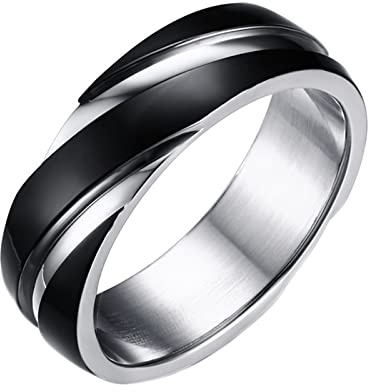 Epinki Bagues Homme, Bague Noire Homme, Alliance pour Mariage Fiançailles Anniversaire Taille 62