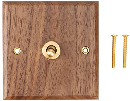 Dellx Estilo industrial americano retro socket interruptor de luz, latón de madera maciza interruptor basculante, antiguo hogar Stay Switch (1)