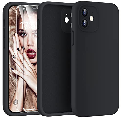 HATOSHI für iPhone 12 Hülle, Silikon Anti-Rutsch Kratzfestes Stoßfest Handyhülle für iPhone 12 Schutzhüll, Schwarz