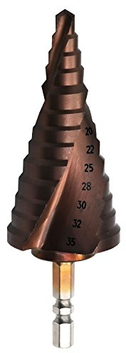 1 Stück HSS 6-35 mm Titanbeschichtete Spiralnut Co M35 Stufenbohrer mit Kobalt 13 Stufen 6,35 mm Pagodenbohrer mit Sechskantschaft