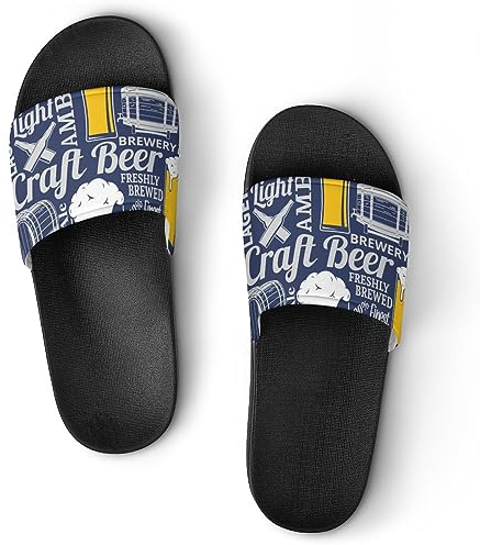 Lurnise Women’S Slippers Beer Texture Pattern Shower Sandals Bathroom Slippers Home Slides For Men