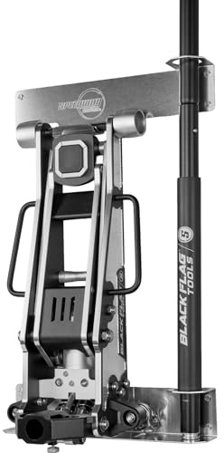 Speedway Motors Wall Mount Aluminum Floor Jack Holder, 1.5–3 Ton Racing Jacks, Universal Trailer and Garage Storage Bracket with Handle Loops, Fits Single or Dual Front Wheel Jacks