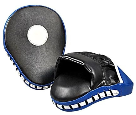 TEKKA BUDO Handpratzen (Paar) - Kunstleder - gekrümmte Form - schwarz-blau - Boxen, Kickboxen, Karate, Kampfsport