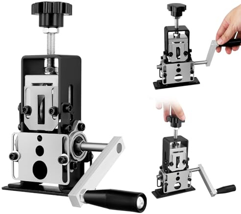 Wire Stripper Machine, Manual Cable Stripping Machine for 1-20mm, Hand Crank or Drill Powered Wire Stripping Tool with Adjustable Port for Copper Cable Recycling