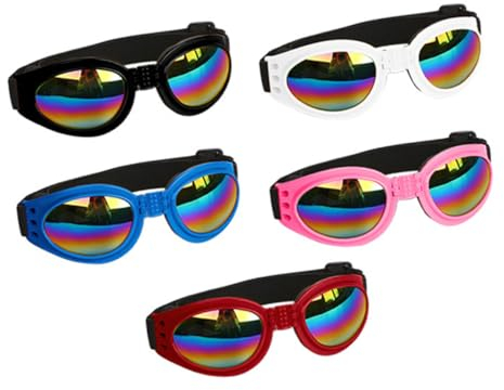 BESPORTBLE 5stücke Faltbare Hundesonnenbrille Teiliges Mit Verstellbarem Gurt Uv-Schutz Für Haustiere Leichtes Design Für Optimalen Ausflüge Mit Ihrem Hund