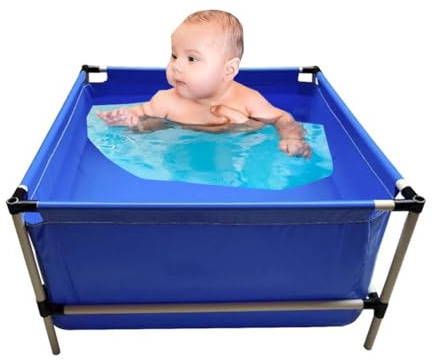 Piscine Fuori Terra, Stagni Fuori Terra For Pesci Koi, Piscina Con Struttura, Stagno For Pesci In Tela Stagno For Acquario Pieghevole Con Valvola Di Scarico, Serbatoio Di Contenimento(120x80x61cm)