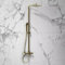 Lunar Brushed Brass Thermostatic Shower with Rigid Riser, Fixed Head and Handset - Complete Brushed Brass Dual Function Shower System