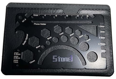 Stone Tone One 49-in-1 Wallet Multitool Multifunction Tool Card - Credit Card Sized Multitool with Bottle Opener, Wrenches, Screwdriver, Phone Stand, Various Measuring Tools, and More