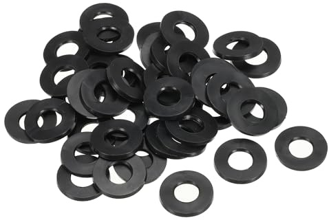 PATIKIL M8 Rubber Flat Washer, 40 Pack 8mm ID 18mm OD 1.5mm Thick Sealing Spacer Gasket Ring for Faucet Pipe Water Hose Fastener Bolt, Black
