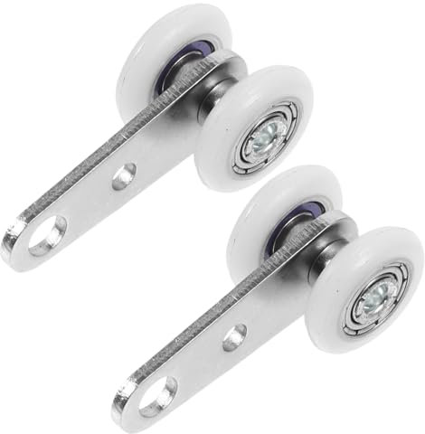 JECOMPRIS 2st Rad Zum Aufhängen Von Vorhängen Vorhangrolle Austausch Der Türräder Schiebetürläufer Doppelter Flaschenzug Rollen Für Schiebetüren Vorhang-gleitrollen Doppelrolle Silver Nylon