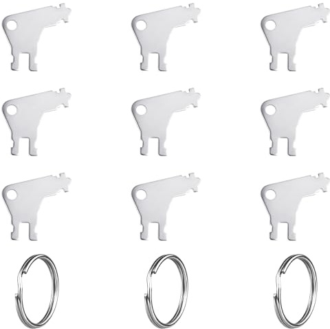9st Schlüssel für Toilettenpapierspender, Schlüssel für Den Papierhandtuchspender mit 3 Schlüsselringen Metall Papierspender Schlüssel für Waffle Georgia Pacific für Wartungsfachkräfte