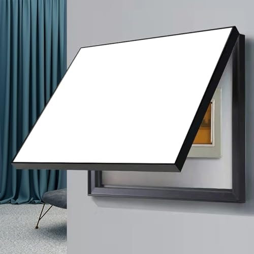 LXLZYXSF Switch Box Masks Flip-Up Junction Box Lid, Modern Lightweight Electric Meter Box Hidden Cover Wall Hanging, Home Distribution Box Lid For Living Room(White,WxH-55x45cm/21.6x17.7in)