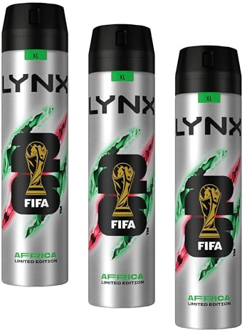 Lynx XXL Africa Antiperspirant Deodorant Spray 72-hour protection against odour and wetness no-fuss aerosol for all-day freshness 250 ml (Pack of 3)