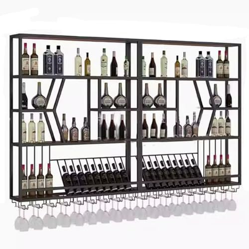 Botellero Vino Pared Botellero De Pared Soporte Para Botellas De Vino Mueble Botellero Salon Botellero Vino Pared Para Vinoteca Grande Estantería De Botellas De Vino Arte Del Hierro Botellero Pared(No