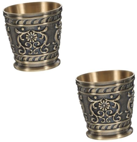 Cabilock 2pièces Tasse à Vin Vintage Design Rétro Élegant Conteneur De Liquide Pour Dégustation De Whisky Et Cocktails