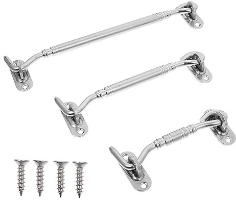 WHAMVOX 3pezzi Ganci Per Finestre Acciaio Inossidabile Di Chiavistelli Resistenti Per Porte e Finestre Sicurezza e Stabilità Per Uso Ed Esterno