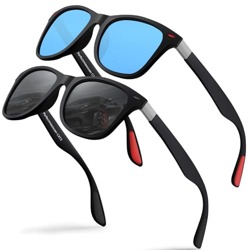 Perfectmiaoxuan Sonnenbrille herren polarisiert,Sonnenbrille damen polarisiert,Retro Ultraleichte Brillengestell,HD-Pilotobjektive,angeln autofahren fahrradbrille sportbrille herren UV schutz