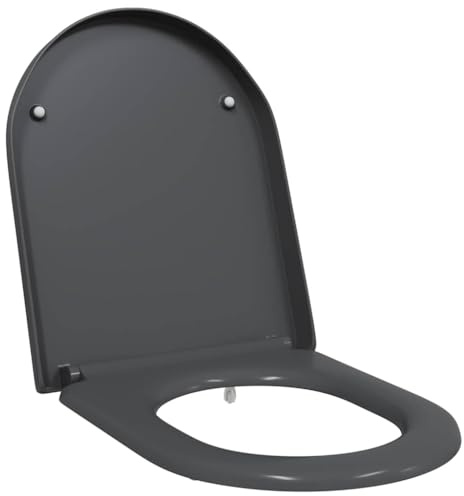 vidaXL Toilettensitz Anthrazit 49 x 36 x 4 cm Duroplast | Robustes Design, ideal für den Alltag, Glatte Oberfläche, schnell abwischbar,