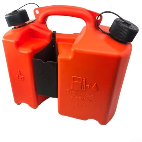 Bidon de carburant combiné pour tronçonneuse, 5 L robuste et huile de barre, avec porte-outils pour tronçonneuses, becs d'arrêt automatique
