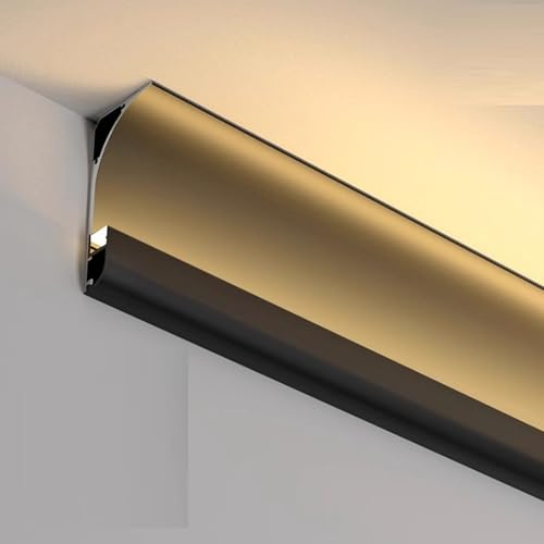 Générique Plinthes à éclairage indirect avec Bande LED intégrée - Installation Facile pour Les Applications au Plafond, au Sol et au Mur