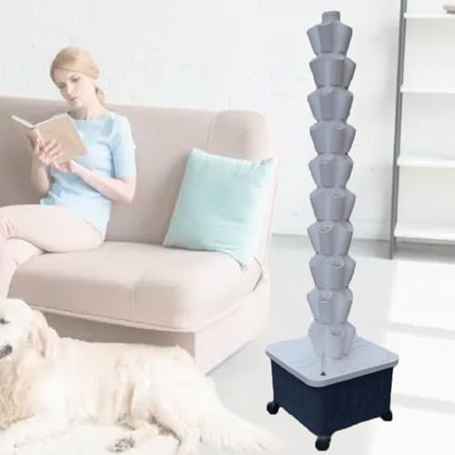 Vertical Hydroponic Tower,Soilless Cultivation Hydroponic Planting Columns,Hydroponics Garden Grow Tower,for Indoor/Outdoor Planting Equipment,White-10-layer