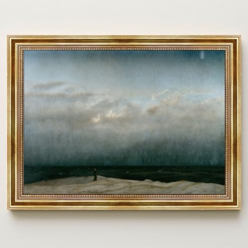 Dekomundo Der Mönch am Meer von David Caspar Friedrich Bild mit Rahmen in Gold, 30x40 cm