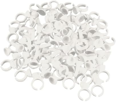 WRITWAA 500pièces Godets pour Anneaux de Maquillage de Tatouage Godet pour Cils à Pigments pour Tatouage des Sourcils Porte-encre