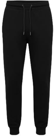 RUBAB Boys Girls Fleece Jogging Bottoms Kids Sports PE Joggers Children Unisex Fleece Trousers Classic Bottom Sweatpants Cuff Joggers Age 5-14 Years (11-12 Years, Black)