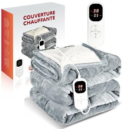 Victoper 160x130cm Electric Heated Throw Blanket, 3 Heating Modes, 6 Temperature Levels, Timer & Machine Washable, Suitable for Sofa Bed Office, for Family and Friends