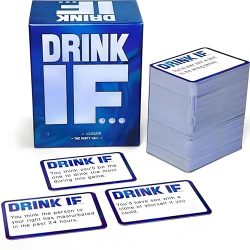 Generisch Drink IF Party-Kartenspiel für Erwachsene, 300 Karten mit 600 einzigartigen Aufforderungen, Premium-Spielkarten, urkomisches Trinkspiel für Erwachsene für pikante Situationen und Mutproben
