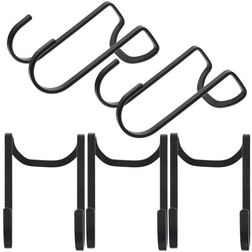 BESPORTBLE Lot de 5 Crochets en S sans Perçage Noirs Crochets Multifonctions Cuisine et Placard Supports Suspendus en Acier Inoxydable pour Torchons Manteaux et Rangements Pratiques