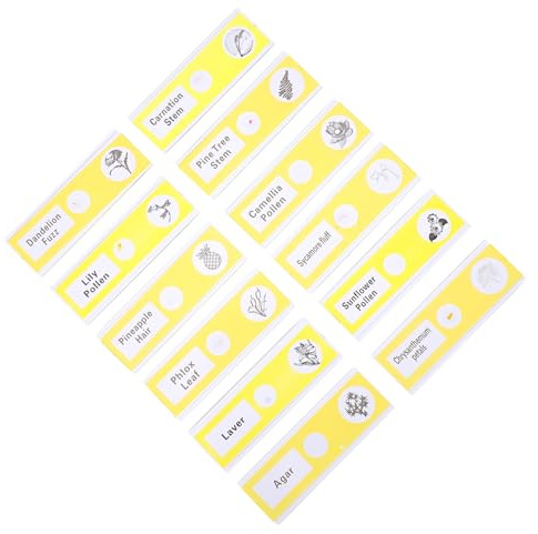 Healeved 12pcs Prepared Microscope Slides, Plant Specimens Sample Collection with Abs Plastic, Biological Science Experiment Slides Suitable for Student Microscope Use