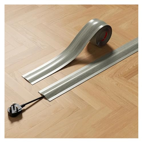 Canaleta Pasacables para Suelo Cubierta de Cable Suave Flexible Duradera Piso gestión Cables PVC Interior(Grey-A)
